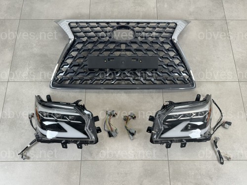 Комплект рестайлинга Lexus GX 460 2014-2019 в 2020+ (фары, решетка)