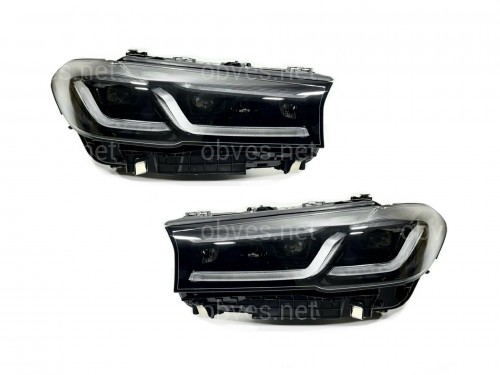 Фары Shadow Line LED LCI 2020+ рестайлинг для BMW G30 / G31 2016-2020 2шт. с заменой бампера на 20+