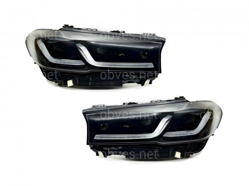 Фары Shadow Line LED LCI 2020+ рестайлинг для BMW G30 / G31 2016-2020 2шт. с заменой бампера на 20+