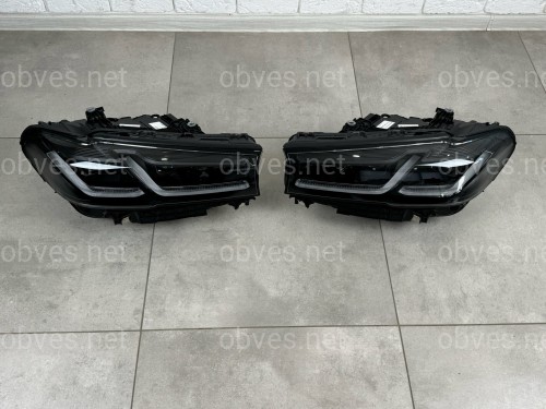 Фары Shadow Line LED LCI 2020+ рестайлинг для BMW G30 / G31 2016-2020 2шт. с заменой бампера на 20+