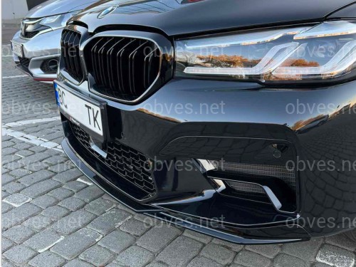 Накладка переднего бампера Competition style BMW 5 series G30 G31 ТОЛЬКО К БАМПЕРУ В СТИЛЕ M5 F90 LCI 2020+ , черный глянец