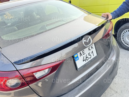 Спойлер лип Mazda 3 SD 2013-2018 АBS пластик, цвет черный глянец Спойлер лип Mazda 3 SD 2013-2018 АBS пластик, цвет черный глянец