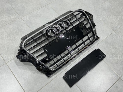 Решетка радиатора для Audi A3 2012-2016 черная с хромом Решетка радиатора для Audi A3 2012-2016 черная с хромом