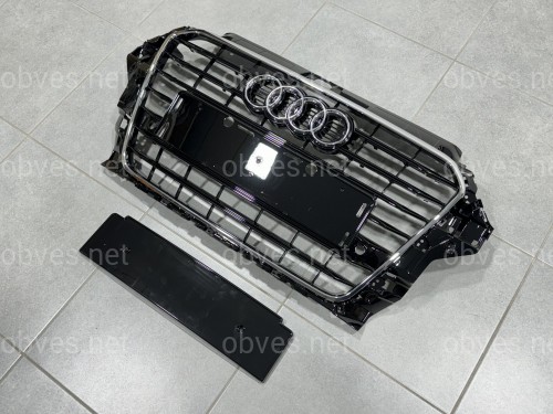 Решетка радиатора для Audi A3 2012-2016 черная с хромом Решетка радиатора для Audi A3 2012-2016 черная с хромом