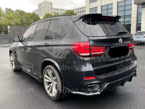 Диффузор накладка заднего бампера Paradigma M-Performance для BMW X5 F15 2013-2018, цвет черный глянец