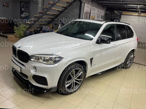 Юбка переднего бампера Paradigma M-Perfomance для BMW X5 F15 2013-2018, цвет черный глянец