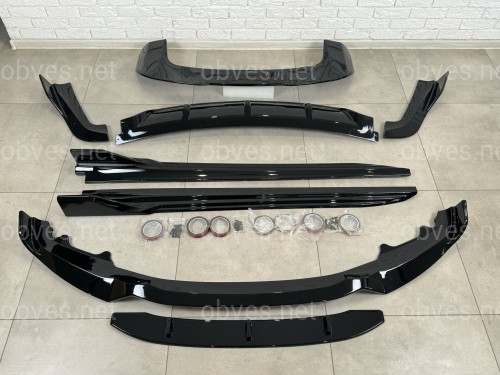 Комплект обвеса Paradigma BMW X5 F15 2013-2018 (передняя юбка, лезвия под пороги, задний диффузор, спойлер), цвет черный глянец