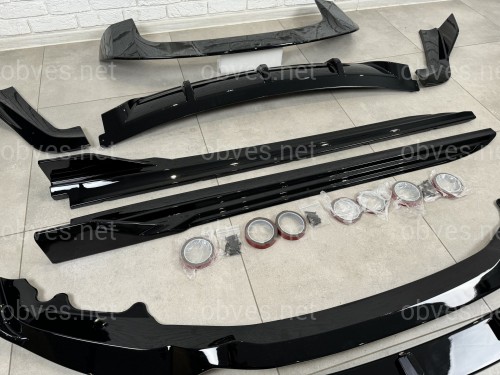 Комплект обвеса Paradigma BMW X5 F15 2013-2018 (передняя юбка, лезвия под пороги, задний диффузор, спойлер), цвет черный глянец