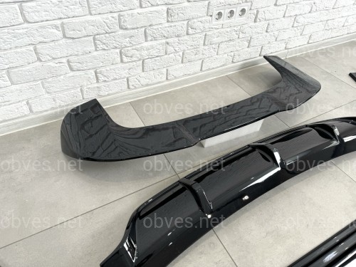Комплект обвеса Paradigma BMW X5 F15 2013-2018 (передняя юбка, лезвия под пороги, задний диффузор, спойлер), цвет черный глянец