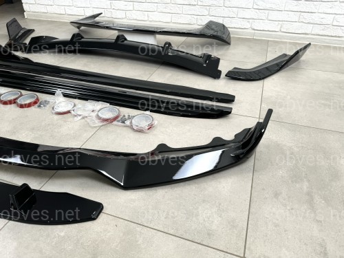 Комплект обвеса Paradigma BMW X5 F15 2013-2018 (передняя юбка, лезвия под пороги, задний диффузор, спойлер), цвет черный глянец