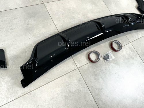 Диффузор накладка заднего бампера Paradigma M-Performance для BMW X5 F15 2013-2018, цвет черный глянец