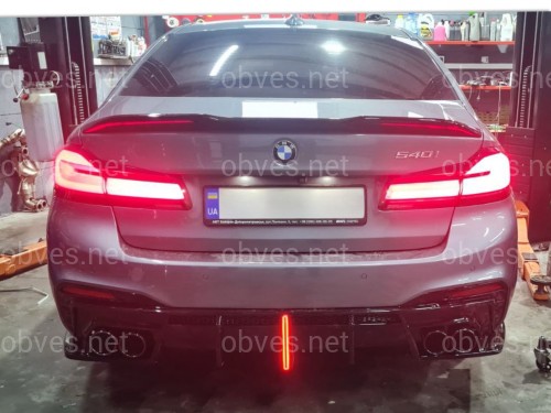 Диффузор заднего бампера + насадки выхлопа BMW 5 series G30 2017-2023 черный глянец Диффузор заднего бампера + насадки выхлопа BMW 5 series G30 2017-2023 черный глянец
