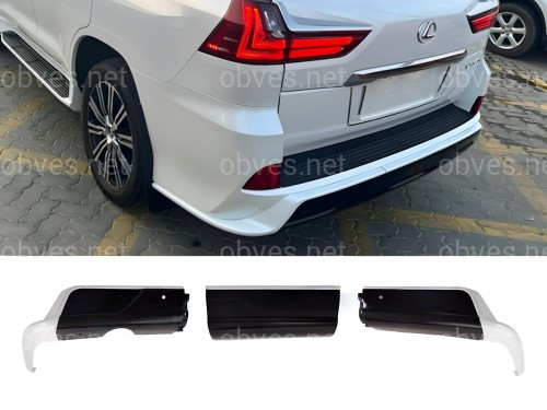 Обвес юбка заднего бампера  Lexus LX 570 450d 2015-2022 цвет белый