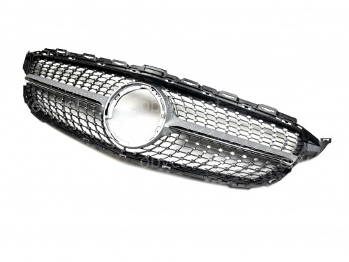 Решетка радиатора Diamond Silver Mercedes C-Class W205 2019-2021 Решетка радиатора Diamond Silver Mercedes C-Class W205 2019-2021