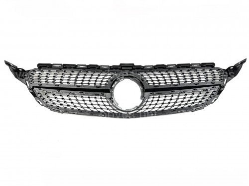 Решетка радиатора Diamond Silver Mercedes C-Class W205 2019-2021 Решетка радиатора Diamond Silver Mercedes C-Class W205 2019-2021