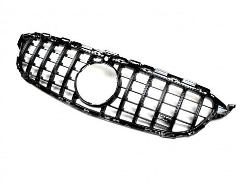 Решетка радиатора GT BLACK Mercedes C-Class W205 2014-2018 ПОД КАМЕРУ