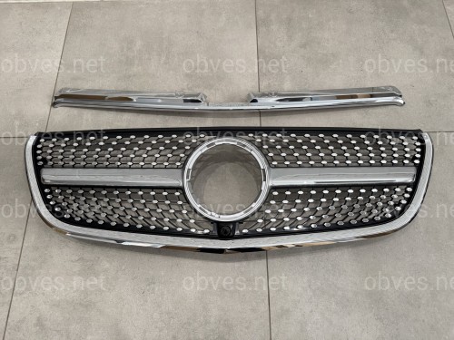 Решетка радиатора DIAMOND SILVER Mercedes Benz Vito W447 2014-2019 Решетка радиатора DIAMOND SILVER Mercedes Benz Vito W447 2014-2019
