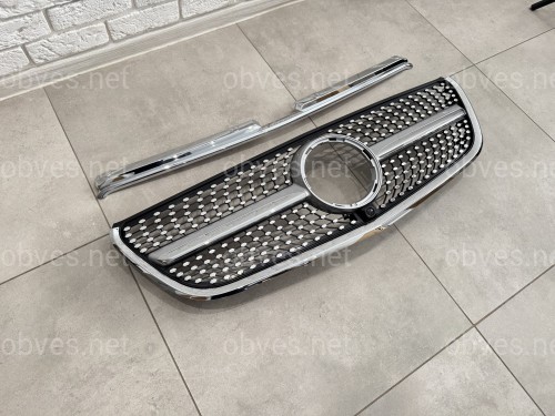 Решетка радиатора DIAMOND SILVER Mercedes Benz Vito W447 2014-2019 Решетка радиатора DIAMOND SILVER Mercedes Benz Vito W447 2014-2019