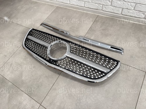 Решетка радиатора DIAMOND SILVER Mercedes Benz Vito W447 2014-2019 Решетка радиатора DIAMOND SILVER Mercedes Benz Vito W447 2014-2019