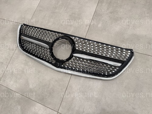 Решетка радиатора DIAMOND BLACK Mercedes Benz V-class W447 2014-2019 ДЛЯ AMG И ОБЫЧНОГО