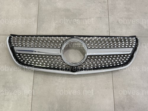 Решетка радиатора DIAMOND SILVER Mercedes Benz V-class W447 2014-2019 ДЛЯ AMG И ОБЫЧНОГО