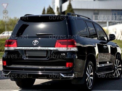 Юбка заднего бампера Modellista Toyota Land Cruiser 200 2015-2021 под 1 трубу, цвет 202 черный