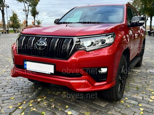 Обвес ONYX BLACK Toyota Land Cruiser Prado 150 2018-2023 цвет черный 202, юбка передняя, задняя, накладки птф
