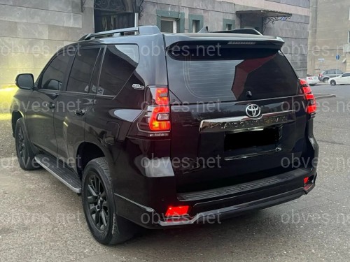 Обвес ONYX BLACK Toyota Land Cruiser Prado 150 2018-2023 цвет черный 202, юбка передняя, задняя, накладки птф