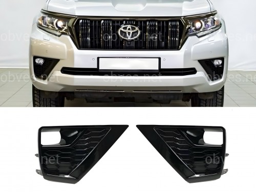 Накладки крышки на туманки Toyota Land Cruiser Prado 150 2018+ 2шт.