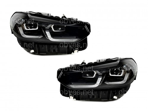 Фары Shadow Line Adaptive LED LCI рестайлинг для BMW X3 G01 F97 / X4 G02 F98 2021-2024 2шт. комплектные с блоками Фары Shadow Line Adaptive LED LCI рестайлинг для BMW X3 G01 F97 / X4 G02 F98 2021-2024 2шт. комплектные с блоками