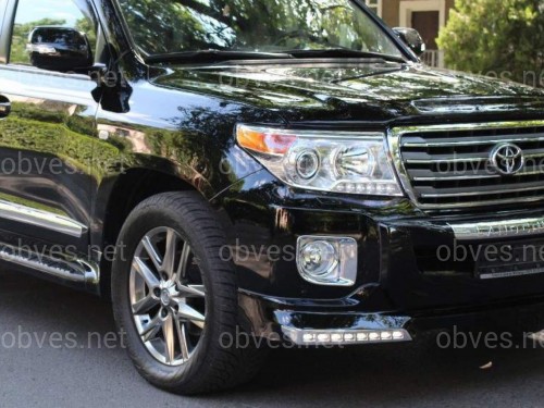 Юбка переднего бампера Urban Sport с диодами Land Cruiser 200 рестайлинг 2012+, цвет черный 202 Юбка переднего бампера Urban Sport с диодами Land Cruiser 200 рестайлинг 2012+, цвет черный 202