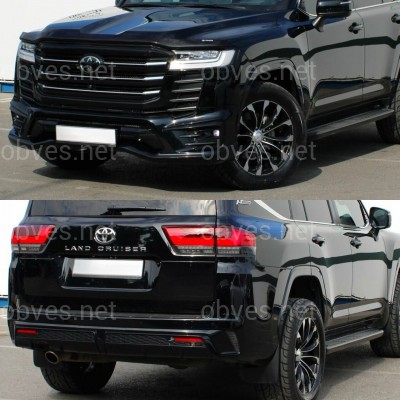 Обвес Modellista юбки переднего и заднего бампера Toyota Land Cruiser 300 2021- цвет черный 202 Обвес Modellista юбки переднего и заднего бампера Toyota Land Cruiser 300 2021- цвет черный 202