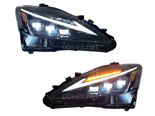Фары Full LED 3 линзы в стиле 2021+ для Lexus IS 2005-2012 Фары Full LED 3 линзы в стиле 2021+ для Lexus IS 2005-2012