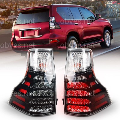 Задние фонари черно-белые рестайлинг 2020+ для Lexus GX 460 2009-2023 2шт.