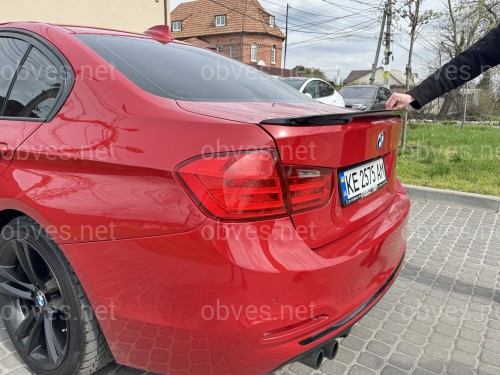 Спойлер лип M Performance BMW 3 series F30 2012-2018 ABS пластик, черный глянец