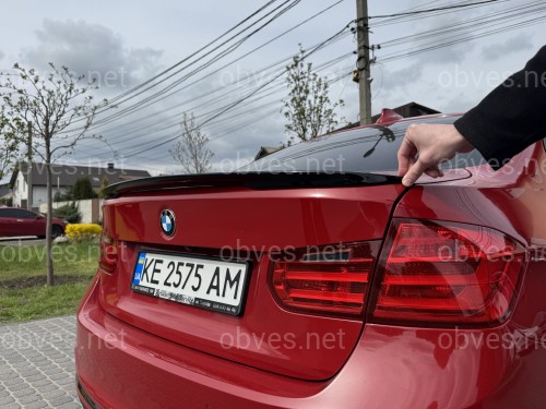 Спойлер лип M Performance BMW 3 series F30 2012-2018 ABS пластик, черный глянец