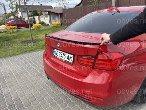 Спойлер лип M Performance BMW 3 series F30 2012-2018 ABS пластик, черный глянец
