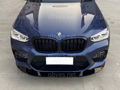 Юбка переднего бампера X3M F97 / X4M F98 2018-2021, цвет черный глянец Юбка переднего бампера X3M F97 / X4M F98 2018-2021, цвет черный глянец