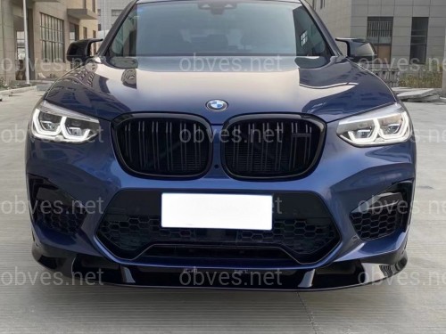 Юбка переднего бампера X3M F97 / X4M F98 2018-2021, цвет черный глянец Юбка переднего бампера X3M F97 / X4M F98 2018-2021, цвет черный глянец