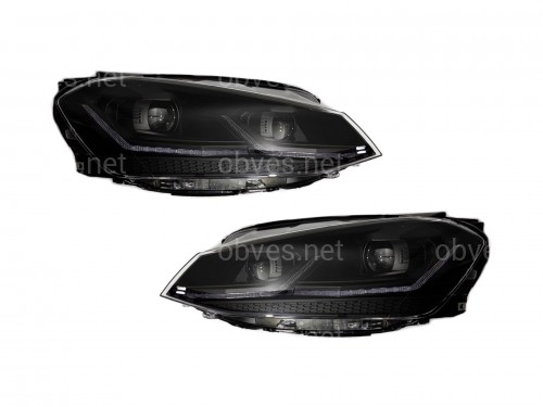 FULL LED BLACK фары Volkswagen Golf 7 2012-2016 в стиле рестайлинг 7.5