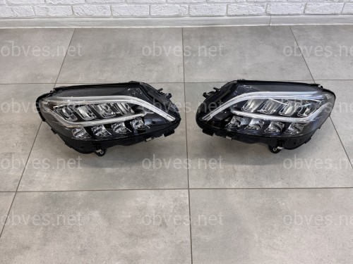 Фары Full LED рестайлинг 2019+ для Mercedes C-Class W205 2013-2021 комплектные с блоками 2шт.