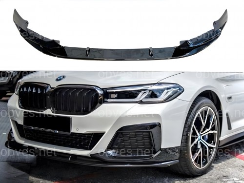 Накладка переднего бампера M Performance BMW 5 series G30 G31 LCI 2020-2023 , черный глянец Накладка переднего бампера M Performance BMW 5 series G30 G31 LCI 2020-2023 , черный глянец