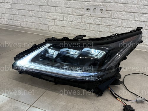 Фары Full LED 3 линзы Lexus LX 570 2008-2015 для авто переодетых в рестайлинг 2016+