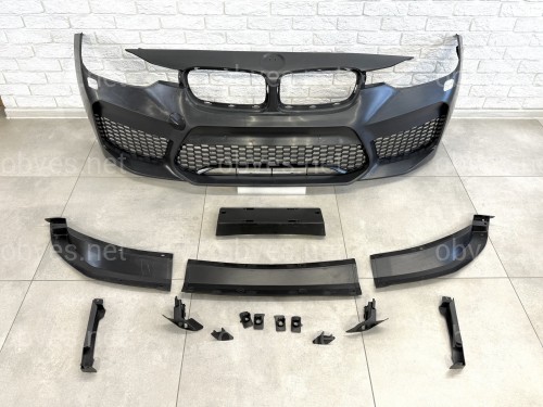 Передний бампер в сборе в стиле M5 F90 для BMW 3 Series F30 F31 2012-2018 (под омыватели / без отверстий под парктроники) Передний бампер в сборе в стиле M5 F90 для BMW 3 Series F30 F31 2012-2018 (под омыватели / без отверстий под парктроники)