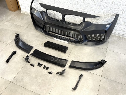 Передний бампер в сборе в стиле M5 F90 для BMW 3 Series F30 F31 2012-2018 (под омыватели / без отверстий под парктроники) Передний бампер в сборе в стиле M5 F90 для BMW 3 Series F30 F31 2012-2018 (под омыватели / без отверстий под парктроники)