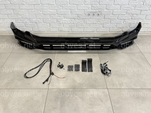 Юбка переднего бампера TRD Toyota Land Cruiser Prado 150 2018-2023 цвет черный