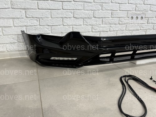 Юбка переднего бампера TRD Toyota Land Cruiser Prado 150 2018-2023 цвет черный