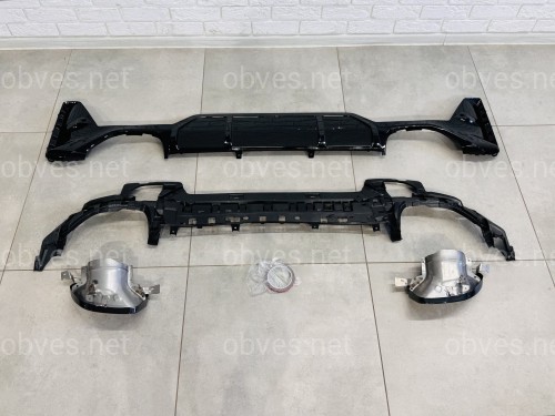 Диффузор заднего бампера + насадки выхлопа M-Performance М340 BMW 3 series G20 LCI 2022-