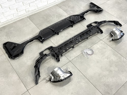 Диффузор заднего бампера + насадки выхлопа M-Performance М340 BMW 3 series G20 LCI 2022-