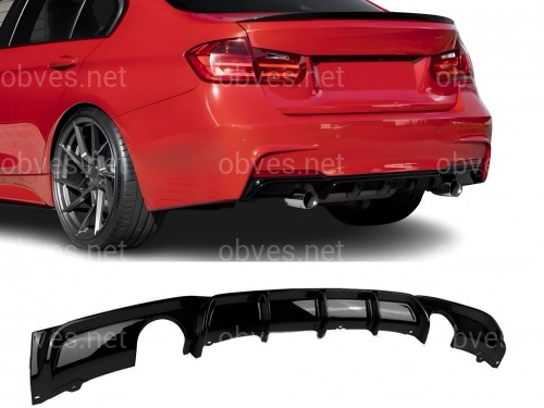 Диффузор накладка заднего бампера M-Performance BMW 3 series F30 2012-2018 под две одинарные выхлопные трубы ГЛЯНЦЕВЫЙ 0---0 Диффузор накладка заднего бампера M-Performance BMW 3 series F30 2012-2018 под две одинарные выхлопные трубы ГЛЯНЦЕВЫЙ 0---0